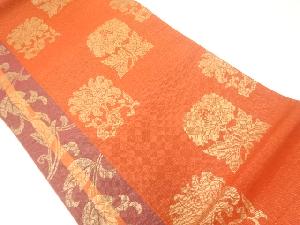 花更紗模様織出し袋帯